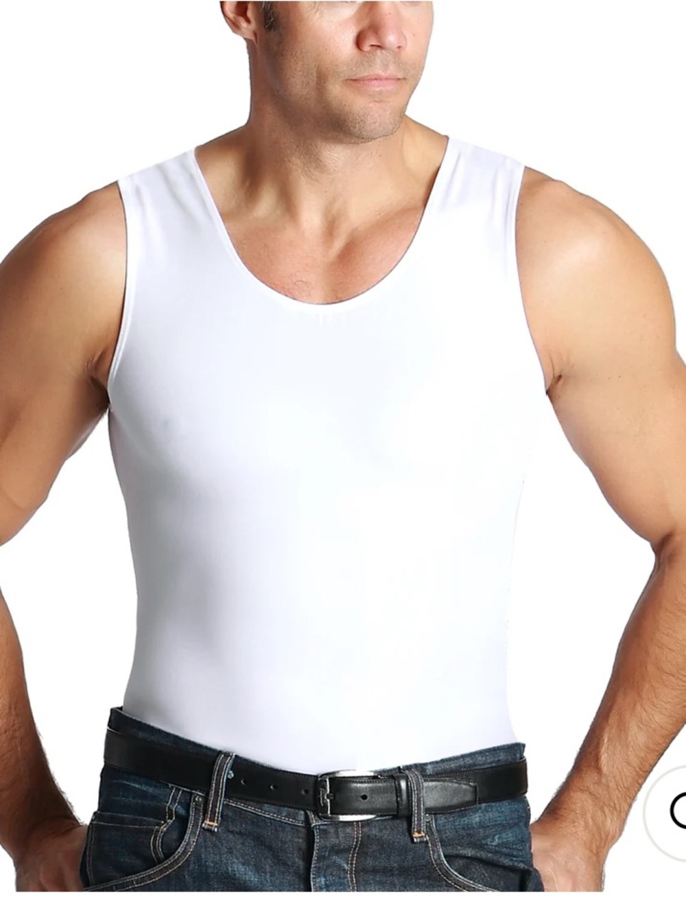 Men's insta slim White Tank Top - Classic Sleeveless Undershirt
